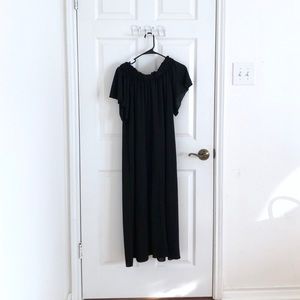 Zara Black maxi/midi off shoulder dress